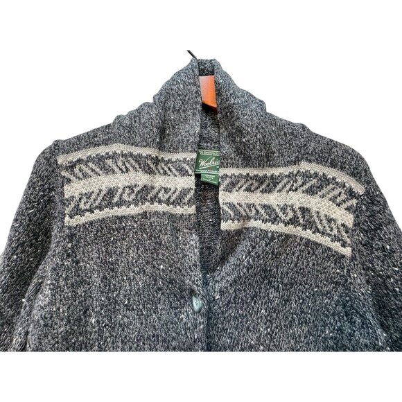 Woolrich Womens Petite Cardigan Sweater M Gray Button Closure & Patterned Design - Picture 6 of 14